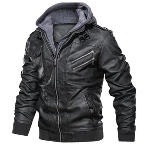 Avencea - Herens leather jacket with hood for optimal style and warmth