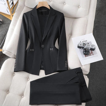 Knopen van rode dress blazer set voor dames