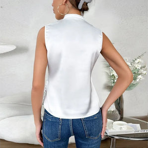 Avencea Elegant Sleeveless Top in Solid Color Design