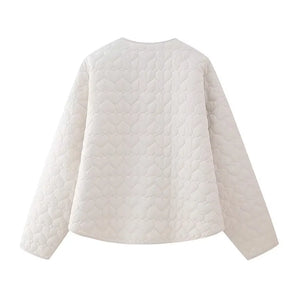 Avencea Quilted Jacket with Heart Pattern