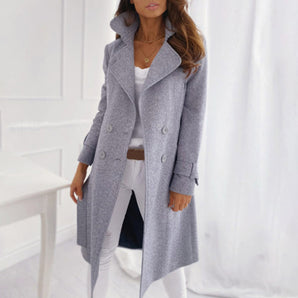 Avencea - Ladies' long smart coat with buttons