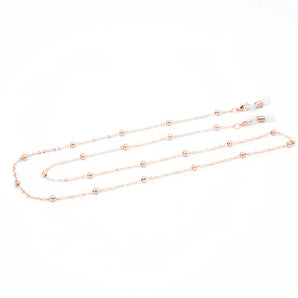 Rose Gold Crystal Station Necklace - Cubic Zirconia, Adjustable Clasp