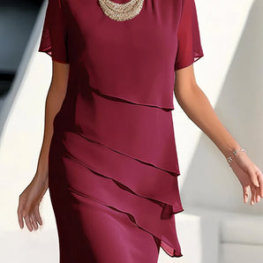 Avencea - High-Quality Pleated Chiffon Dress - Elegant Design