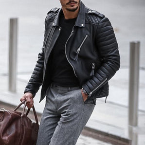 Avencea - Modern leather jacket for men