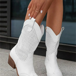 Avencea Breathable Cowboy Boots with Stylish Zipper