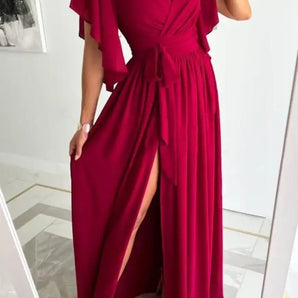 Avencea - Elegant Dress with V-Neck for a Refined Look