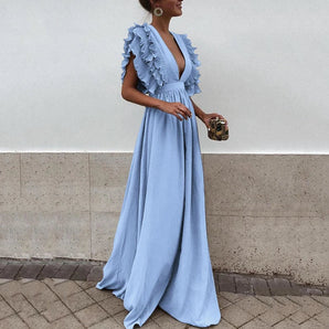 Avencea Dress with Stylish Ruffled Sleeves