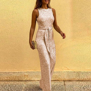 Avencea - Elegant Sequin Jumpsuit