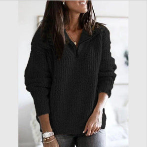 Avencea - Vintage Pullover with Zipper for Autumn and Winter
