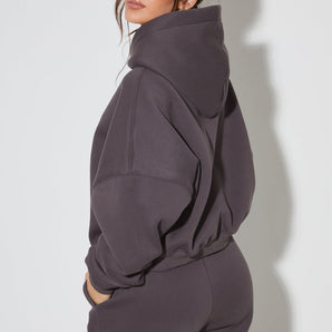 Oversized Gray Mélange Hoodie