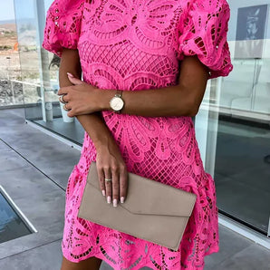 Avencea - Sophisticated Embroidered Lace Dress