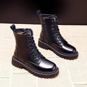Avencea - Winter Boots Made of High-Quality Black Leather