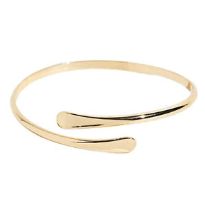 Adjustable Bangle Bracelet - Sleek Minimalist Elegant Cuff in Gold & Silver
