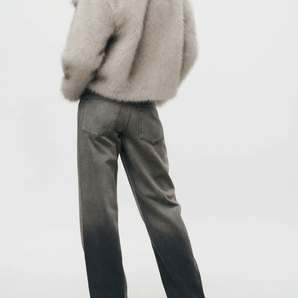 Avencea - Short Jacket with Faux Fur Effect