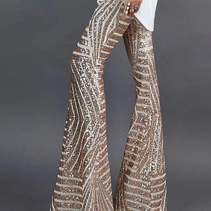 Avencea Schlag Pants with Golden Glitter and Elastic Waistband