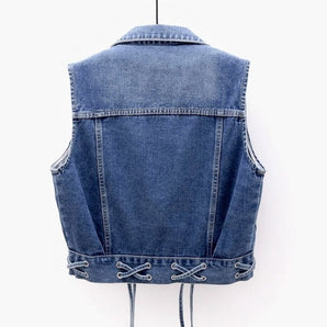 Avencea - Classic Denim Jeans Vest with Comfortable Vintage Look