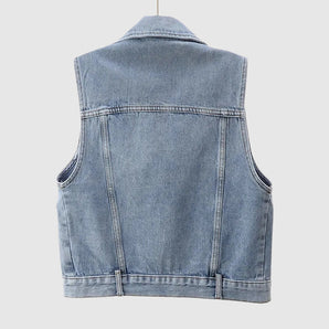 Avencea - Denim Vest with Pearls