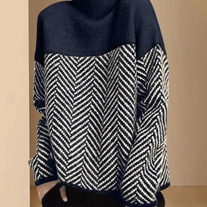 Avencea - Soft, Spliced Pullover with Medium Collar