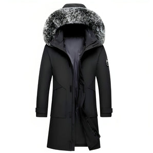 Avencea - Winter Jacket with Hood and Luxurious Fur Collar