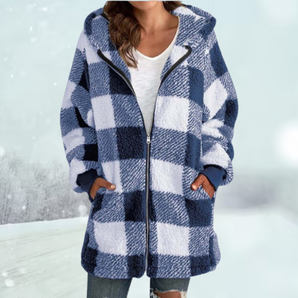 Avencea | Cozy Checked Jacket with Hood: Winter Season 2024