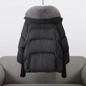 Avencea | Jacket: An elegant, stylish jacket with a luxurious faux fur collar and functional details
