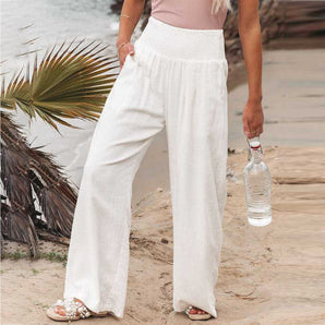 Avencea | Cotton-Linen Pants with Wide Leg