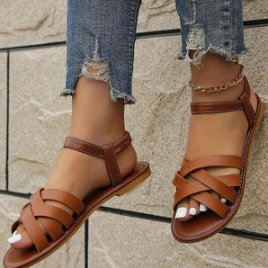 Avencea - Orthopedic Crisscross Ankle Strap Sandals