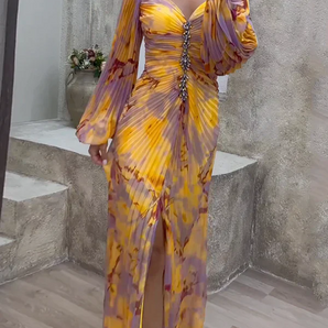 Avencea - Elegant V-neck Dress - The Perfect Blend of Style and Comfort