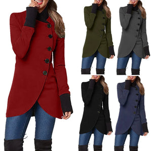Avencea Slant-Button Windbreaker - Stylish & Functional Winter Jacket