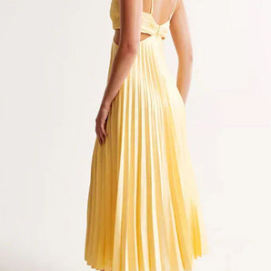 Avencea | Sleeveless V-Neck Maxi Dress with Pleated Skirt