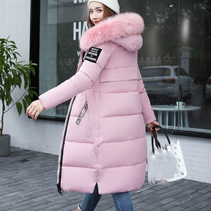 Avencea - Long Coat with Fur Collar