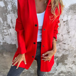 Avencea - Casual Single-Breasted Hooded Blazer