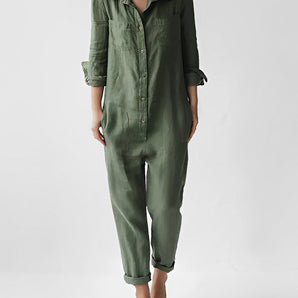 Avencea - Stylish Green Cotton Jumpsuit