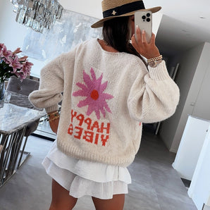 Avencea Happy Vibes Beige - Flexible and Stretchable Material, Fits Sizes XS to XL, Model Height 1.65m