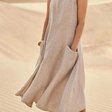 Comina - luftiges Leinenkleid - FashionWOLF