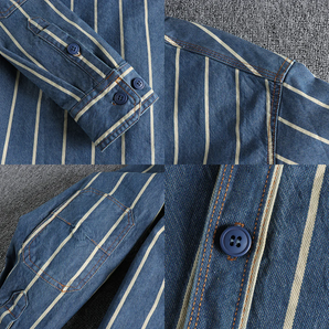 Avencea - Striped Denim Shirt with Modern Cut