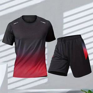 Avencea - Two-Piece Sports Clothing Set with Gradient Print for Active Outdoor Activities