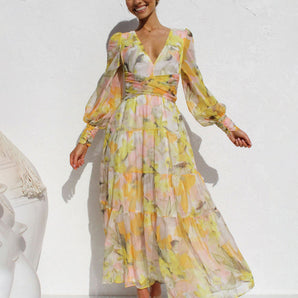 Avencea - Radiant Long Sleeve Maxi Dress