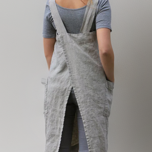 Avencea | Cotton-Linen Apron Dress with Pockets for Practical Style