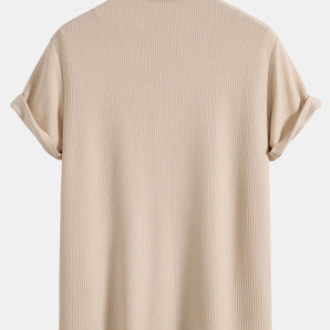 Avencea Striped Polo with Zipper and Ribbed Design