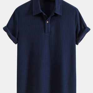 Avencea Polo Shirt in Waffle Jacquard Terry Design