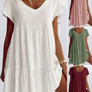 Avencea Casual Loose Short Sleeve Dress