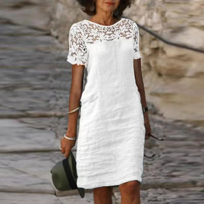 Avencea - Cotton-Linen Lace Dress for a Feminine and Elegant Look