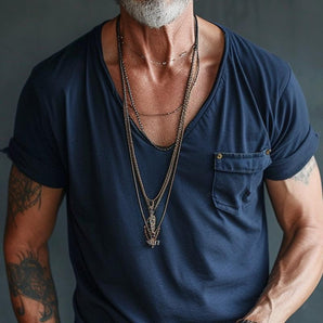 Avencea - Rugged V-Neck T-Shirt