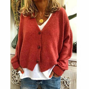 Avencea V-Neck Coat made of Cotton and Polyester