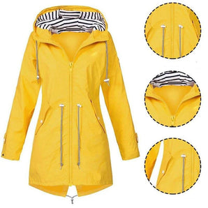 Avencea Stylish Waterproof Outdoor Rain Jacket with Hood for Women | Ideal for Outdoor Activities & Classic Style