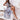 Avencea - V-Neck Dress with Floral Pattern